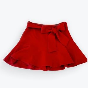 NWT Zara Red Ruffled Skirt Skort Size SM